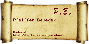 Pfeiffer Benedek névjegykártya